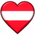 Herz in den österreichischen Nationalfarben Rot-Weiß-Rot